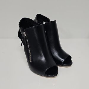 Michael Kors Clara, Women's Peep Toe Side Zip Stiletto Boots, Black, Size 7